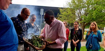 Smoking ceremony with Shane Charles